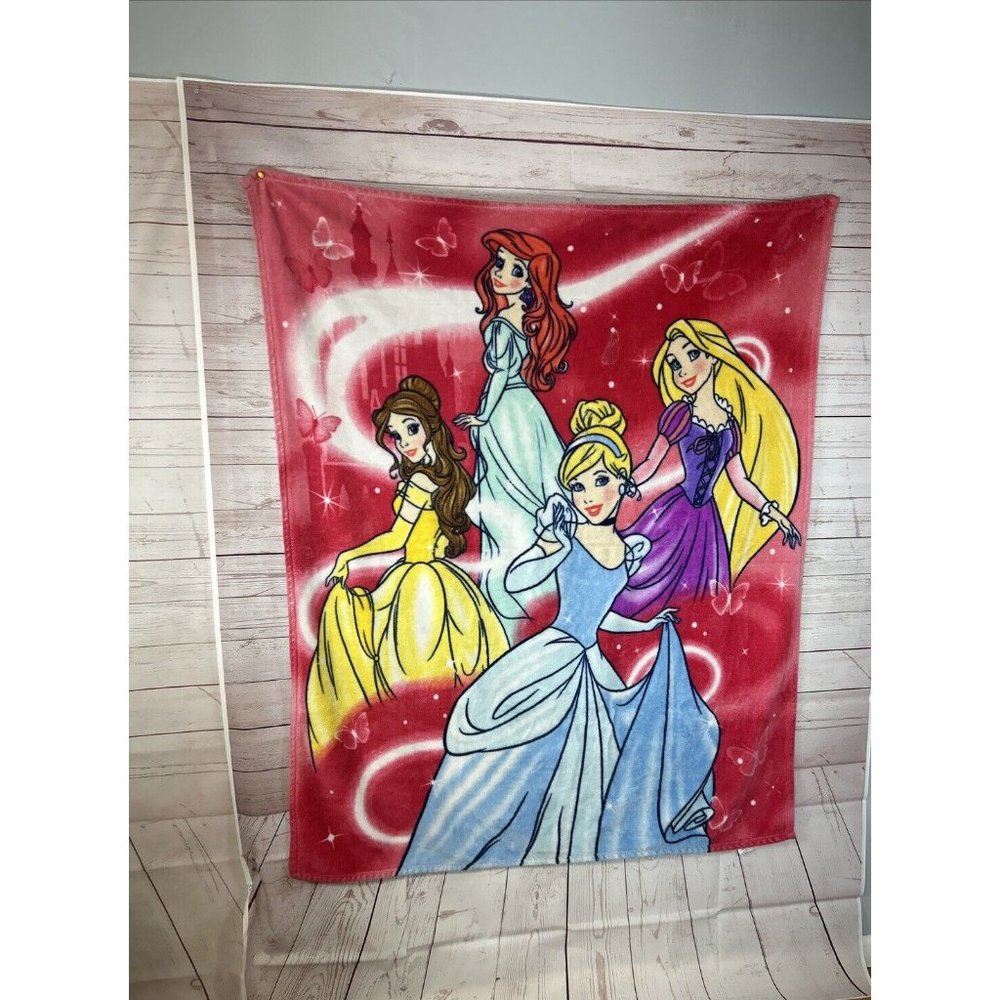 Jumping Beans Disney Princesses Large Fleece Blanket 47X58” Throw 100% Polyester
